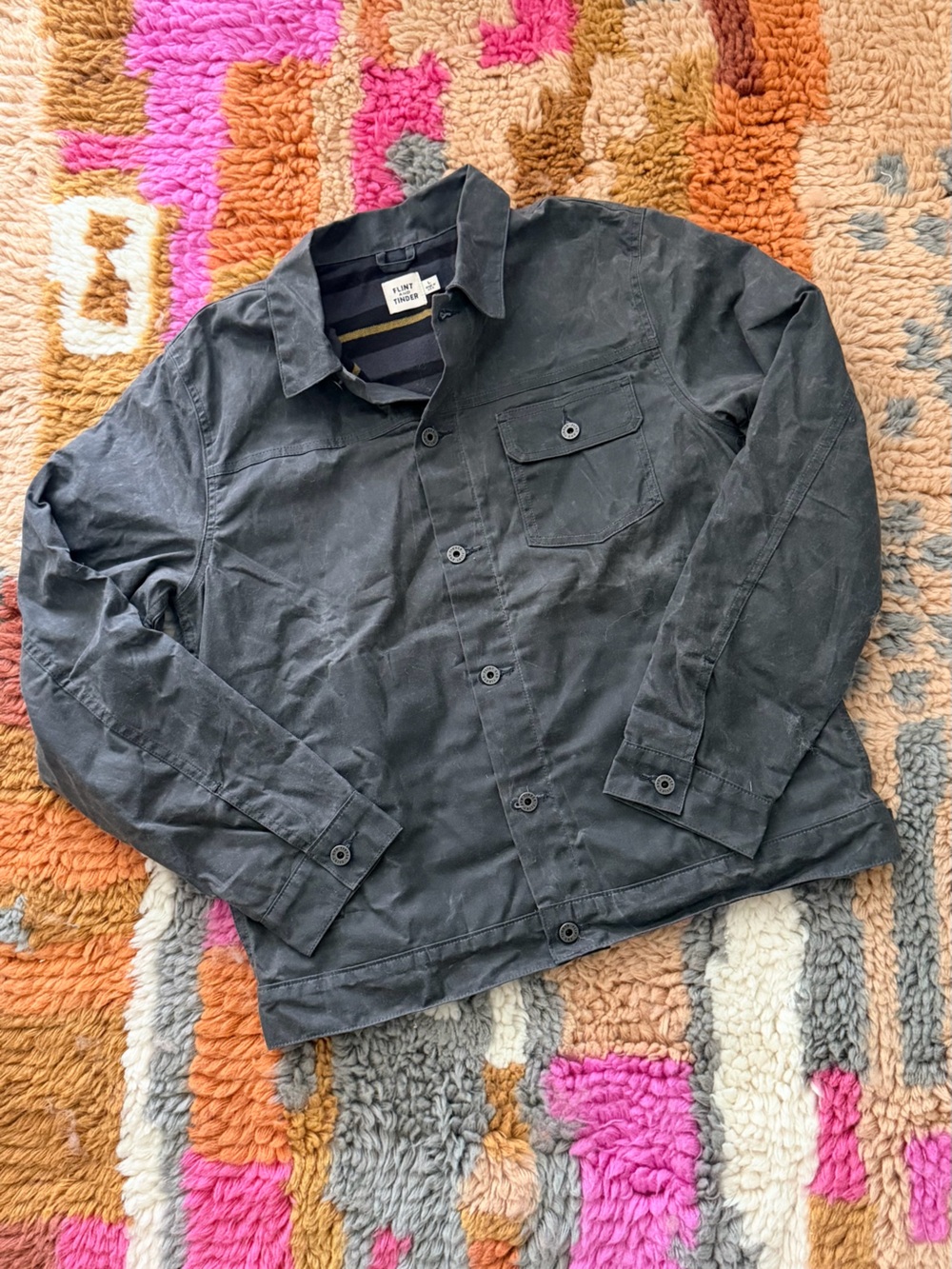 Huckberry Flint & Tinder waxed trucker jacket